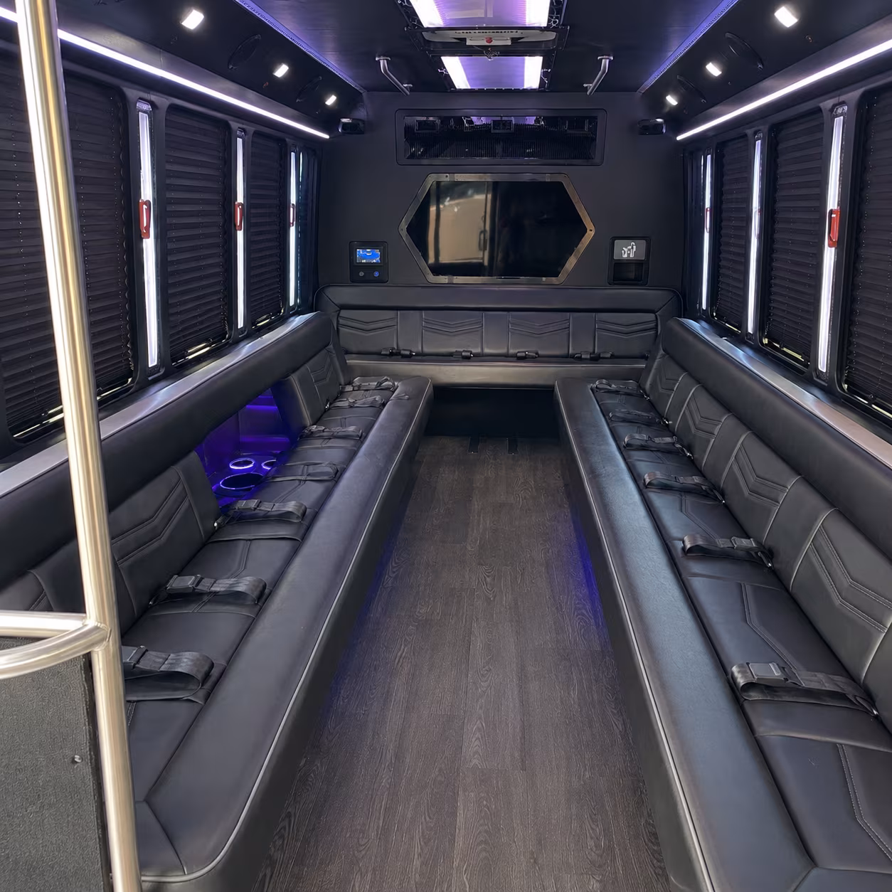 new haven 18 passenger party bus interior