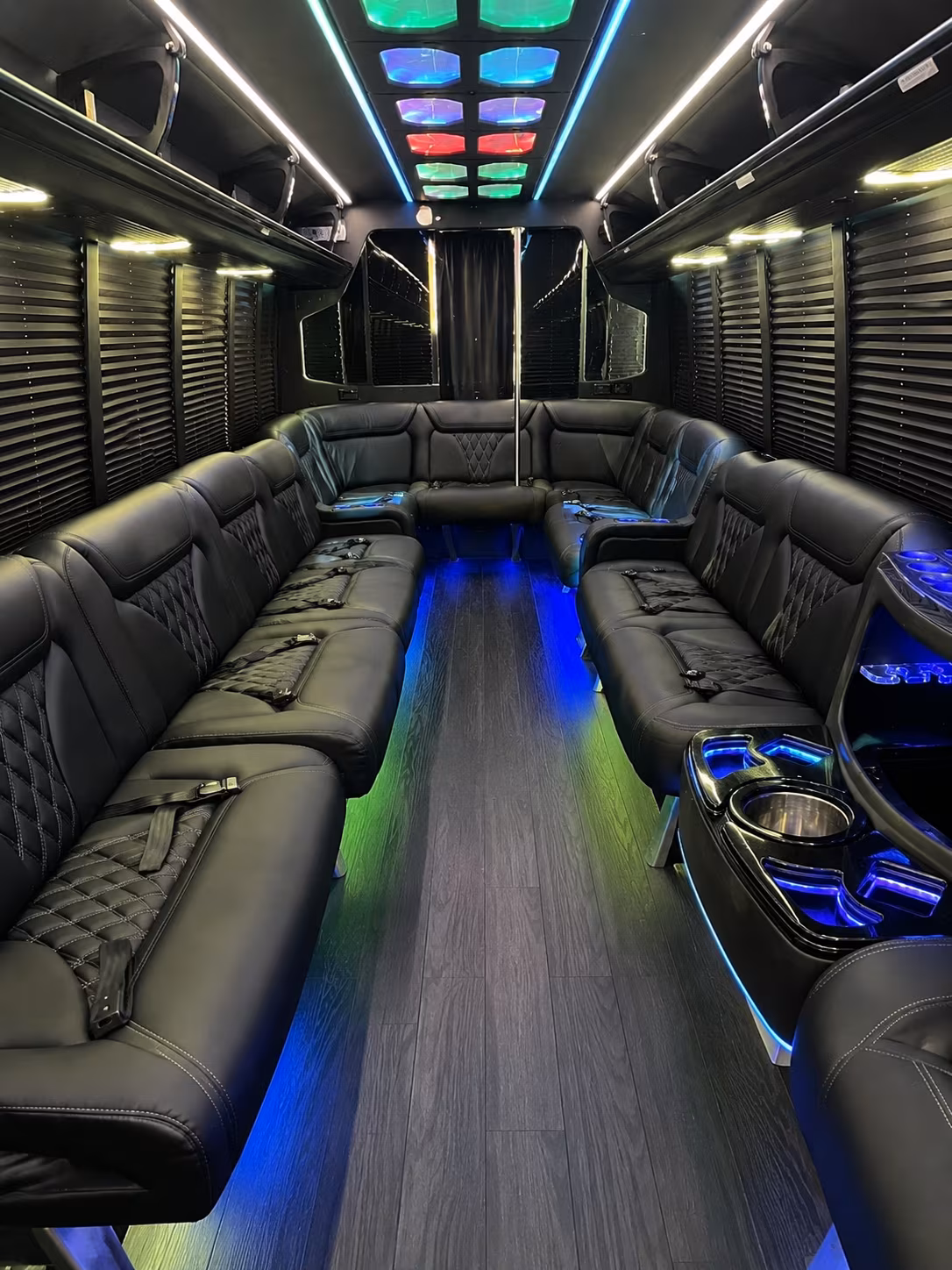 new haven 20 passenger party bus interior