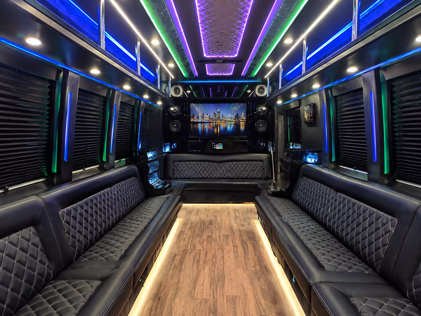 new haven 25 passenger party bus interior