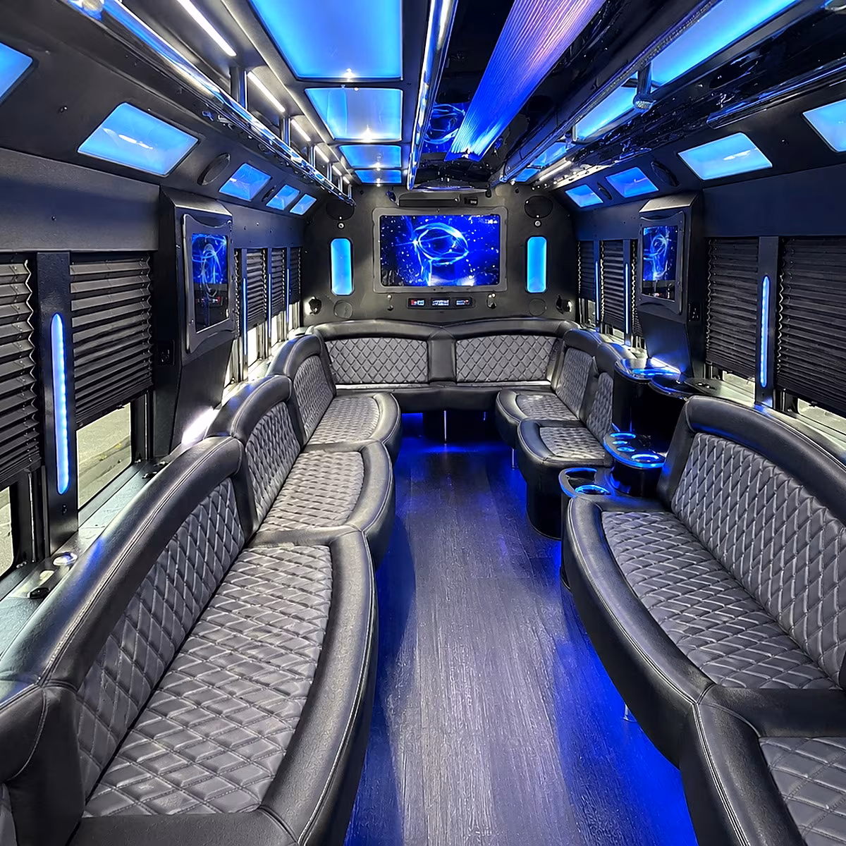 new haven 50 passenger party bus interior